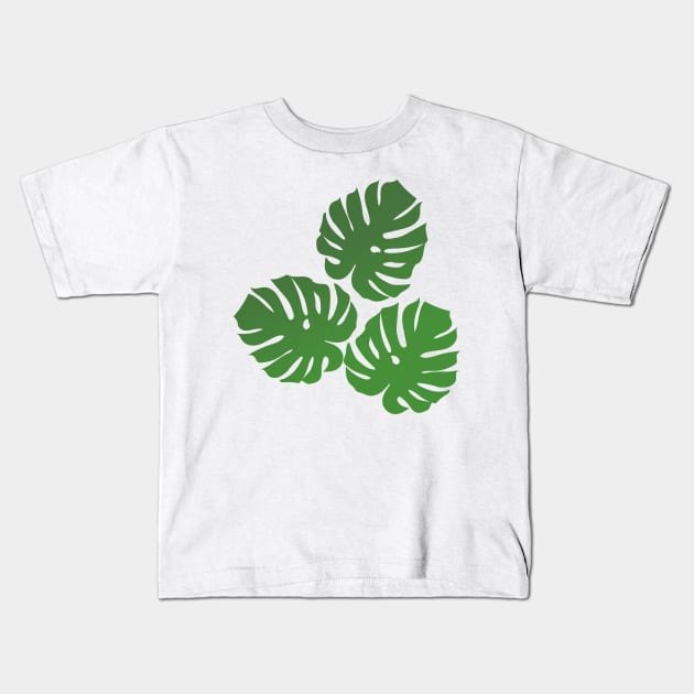 Plant leaves palm monstera green Kids T-Shirt by carolsalazar